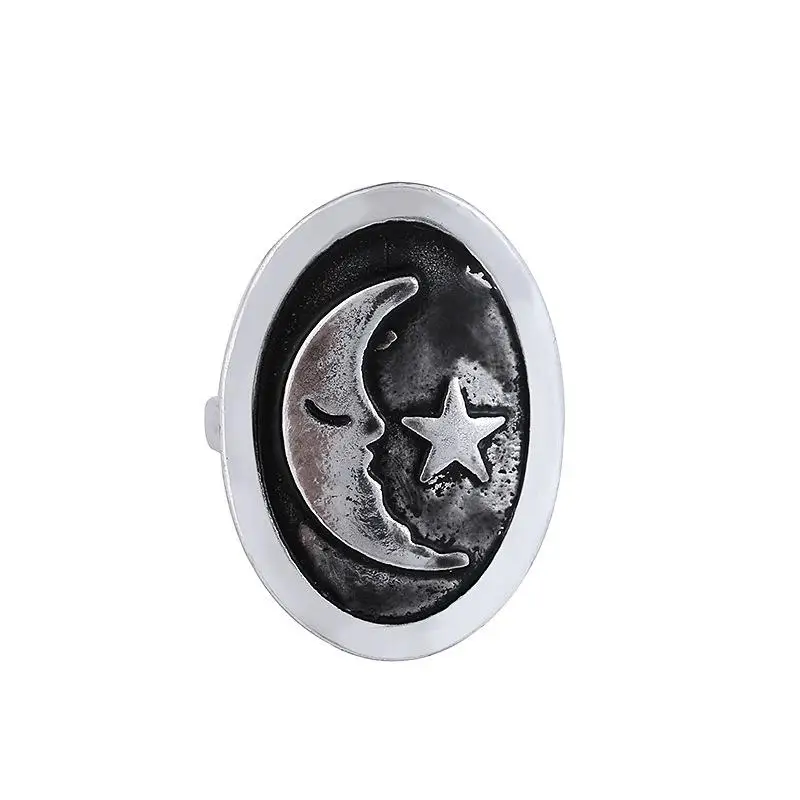 

New Fashion Simple Moon Star Ring Elegant Lady Casual Street Party Star Moon Ring Jewelry