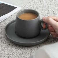 nordic style office tea cup home ceramic single cup coffee cup and saucer solid color simple single cup milk cup