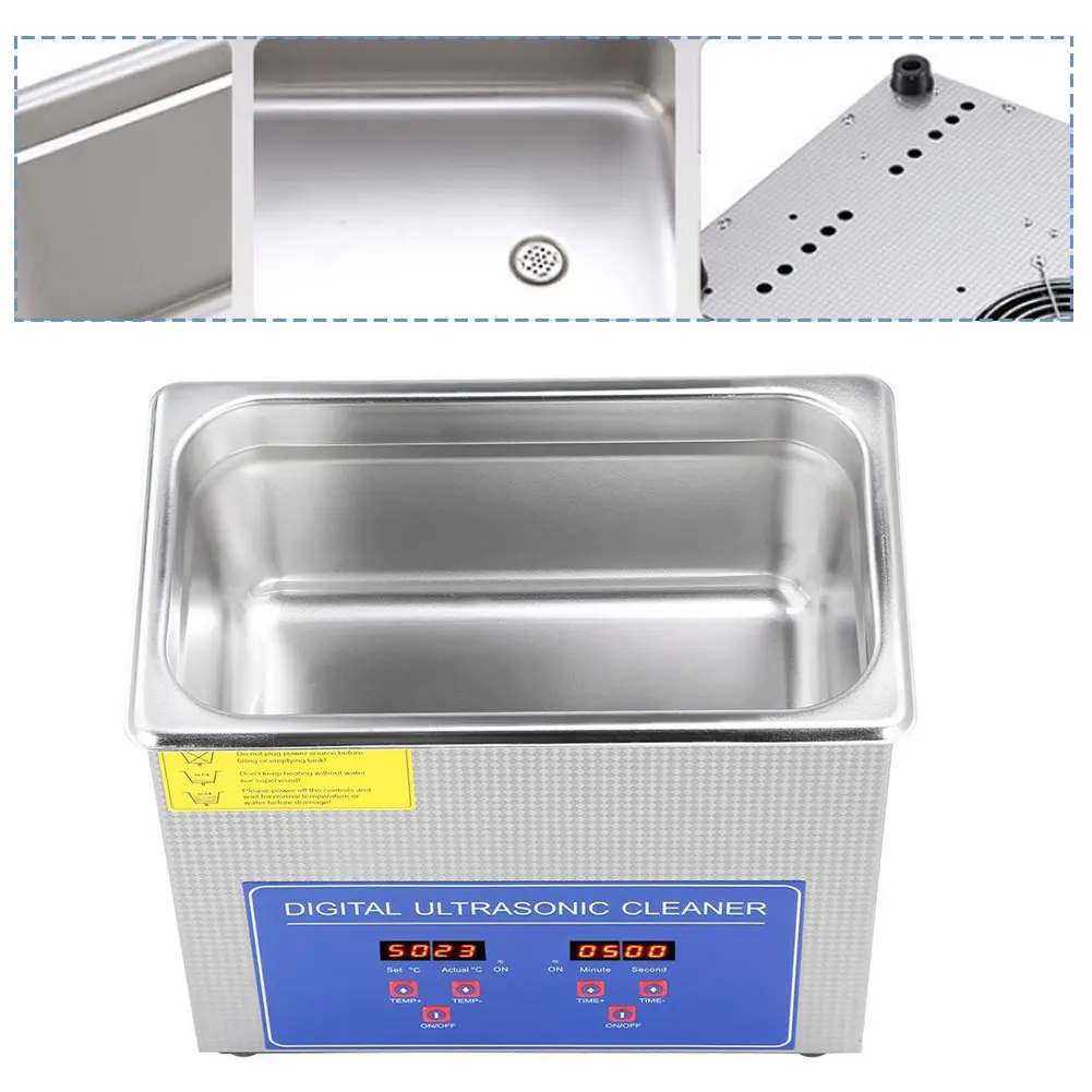 

Sonic Cleaner PS-10A 2L Digital Stainless Steel Bath For Jewellery Eyeglasses Chemicals Home Silver Small Part Cleaners Tool