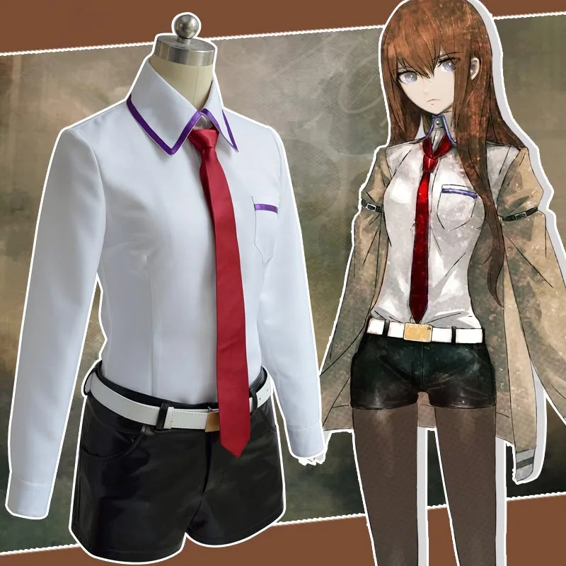 Костюм для косплея ворот Steins женская одежда Kurisu Makise полный комплект пальто