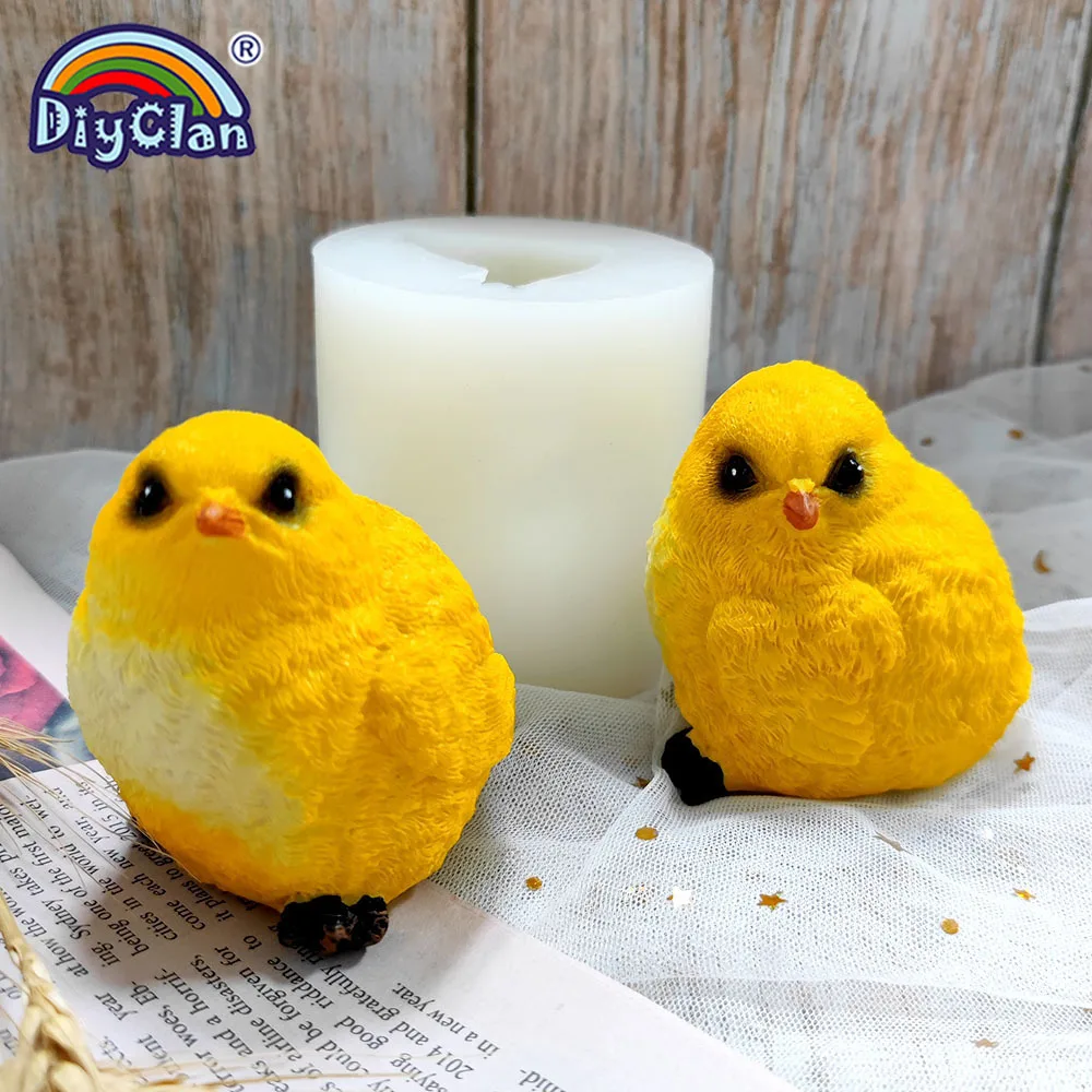 

DIY 3D Cute Chick Silicone Mold For Candle Epoxy Resin Gypsum Clays Handmade Making Mould Baking Fondant Cake Decorating Tools