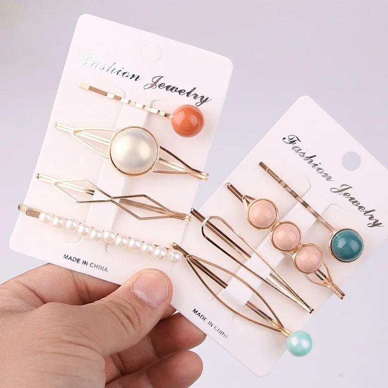 

Заколка для волос с жемчугом, простая темпераментная заколка для волос, аксессуар для девушек и взрослых, Прямая поставка