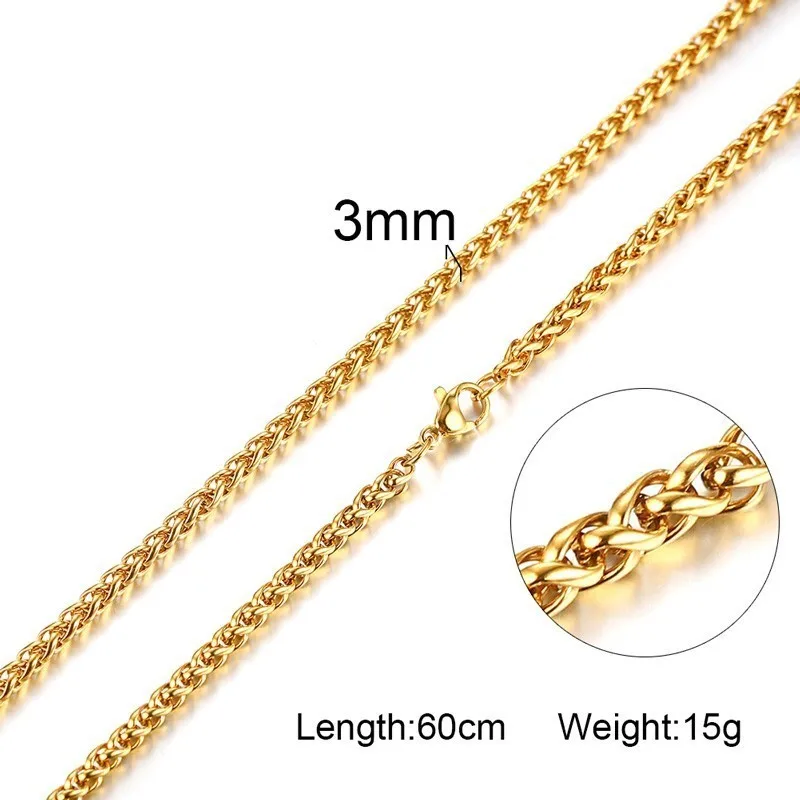 Мужские Винтажные ожерелья Vnox зороастрианские золотого цвета из нержавеющей