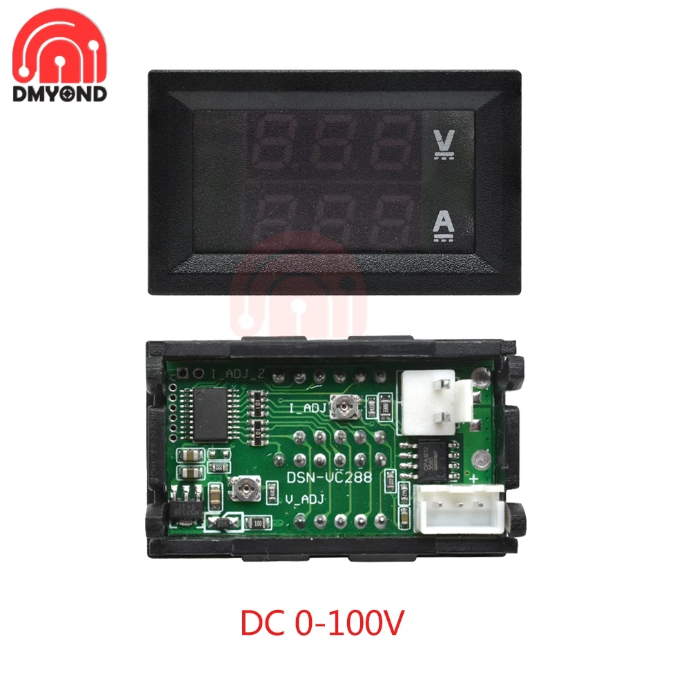 DC 0-100V 50A 100A 0.28&quot Mini Digital Voltmeter Ammeter 3 Bit 5 Wires Voltage Current Meter Tester Blue Red Dual LED Display 5V |