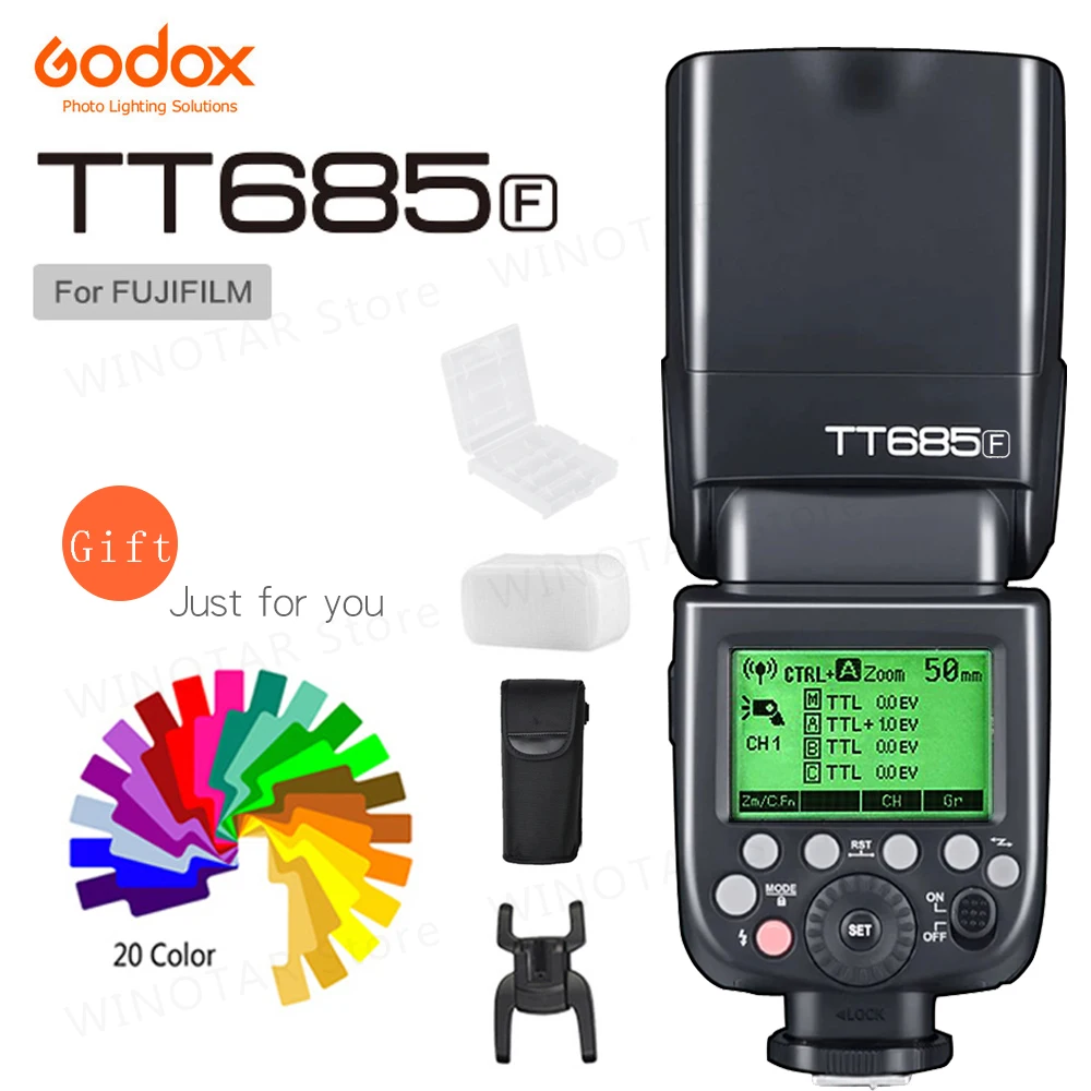 Godox TT685 TT685F Вспышка Speedlite 2 4 г X-Системы 1/8000S TTL HSS Сверло для ЖК-дисплея с подсветкой