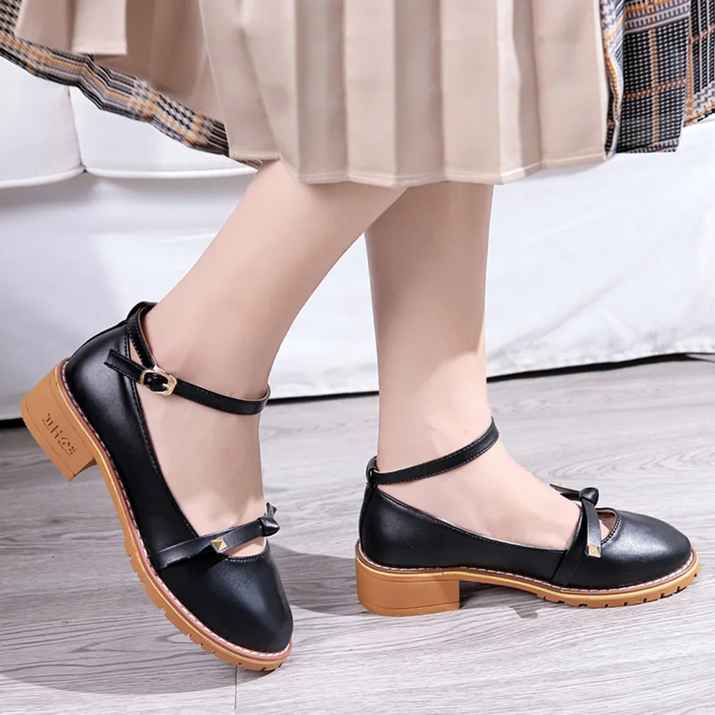 

Women's Casual Shoes Flat Bottom Round Head Low-heeled Ankle Solid Outside Fashion Female Authentic Popular Womens Shoes