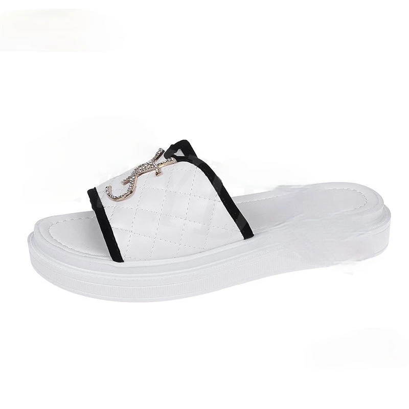 

2021 famous brand women's sandals black white letter logo sandals non-slip wear beach shoes casual shoes ladies high heels
