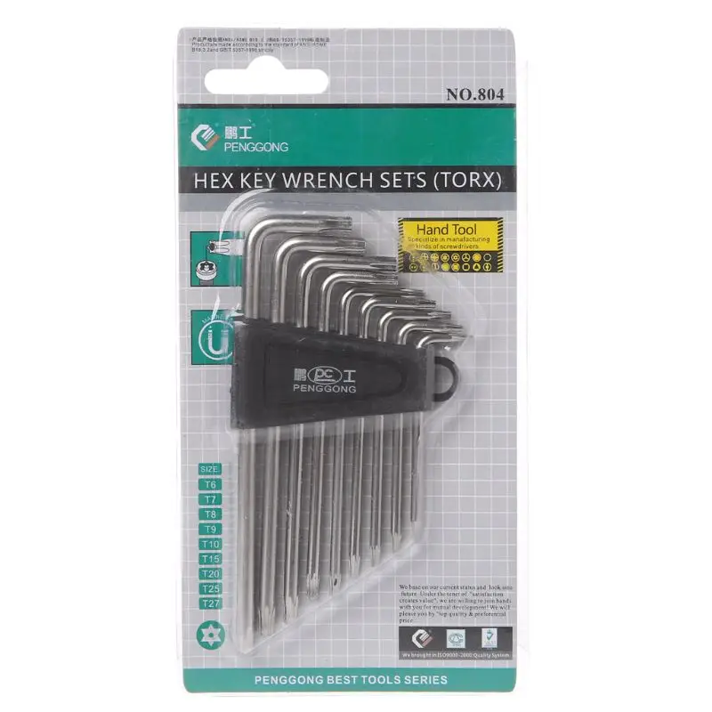 

P82C 9 Pcs Hex Key Wrench Sets Torx L Shape Repair Tool Screwdriver Tool Set Useful