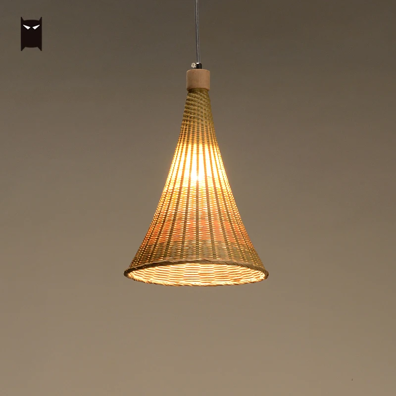 Подвесной светильник из бамбука и ротанга изящное художественное ремесло