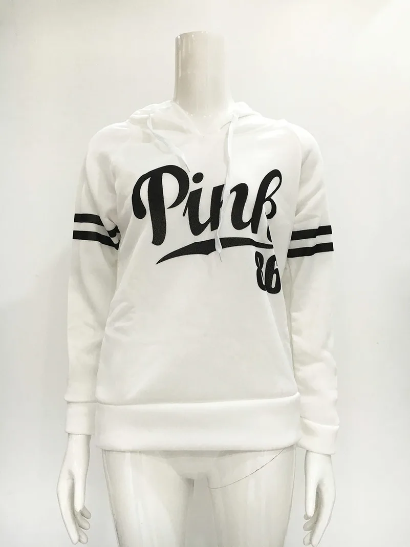 Pink Letter Hoodies Sweatshirts EuropeTops 2022 Women Casual Kawaii Harajuku Kpop Sweat Punk For Girls Clothing Korean
