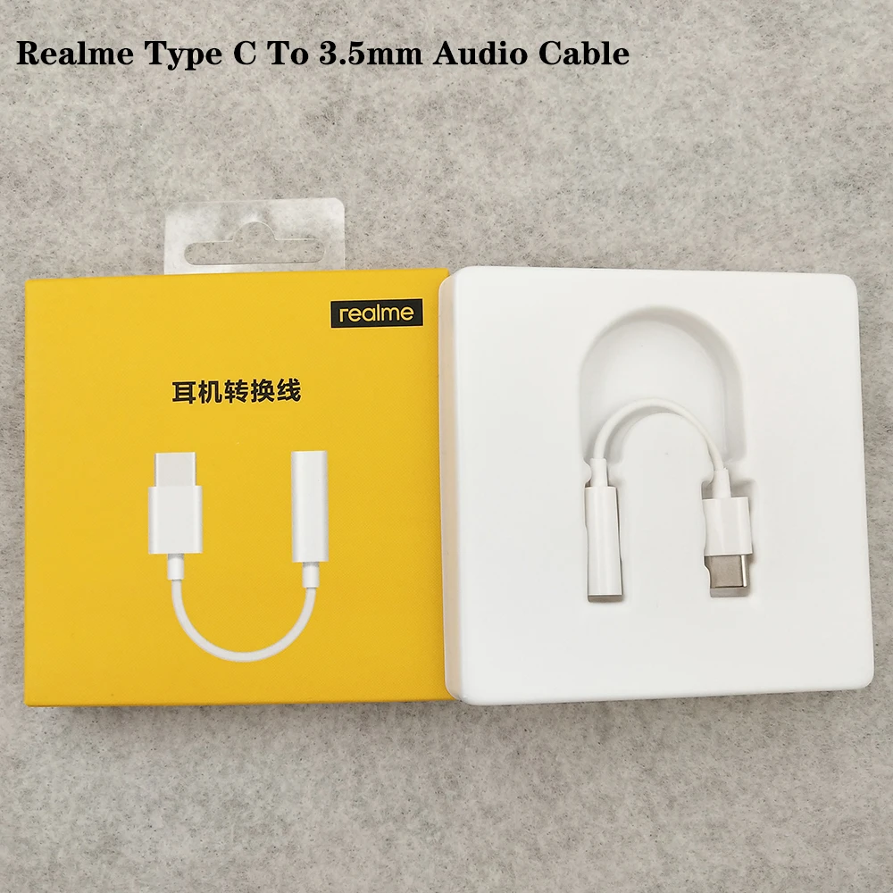 Оригинальный кабель-конвертер Realme Type-C на 3 5 мм для X3/X7/X7 Pro/X50 Pro/X50m/X50T/Q2 Pro/V15
