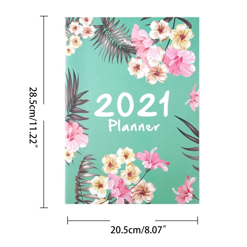 

2021 Agenda Planner Organizer A4 Notebook Journal Monthly Daily Planner School 40JB
