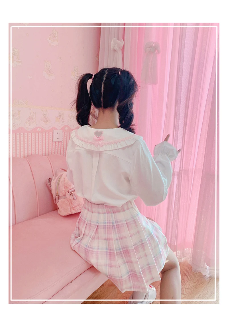 Winter Kawaii Plaid Mini Skirt Women School Girl Lolita Korean High Waist Cute Pink A Line Pleated Aesthetic Tennis Short Skirts images - 6