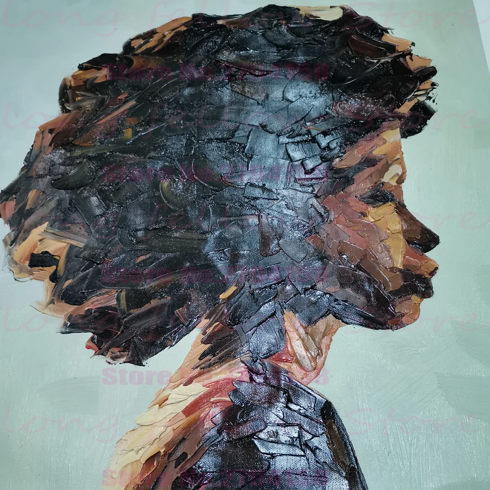 100% ручная роспись ножом картина маслом на холсте Африканская женщина портрет