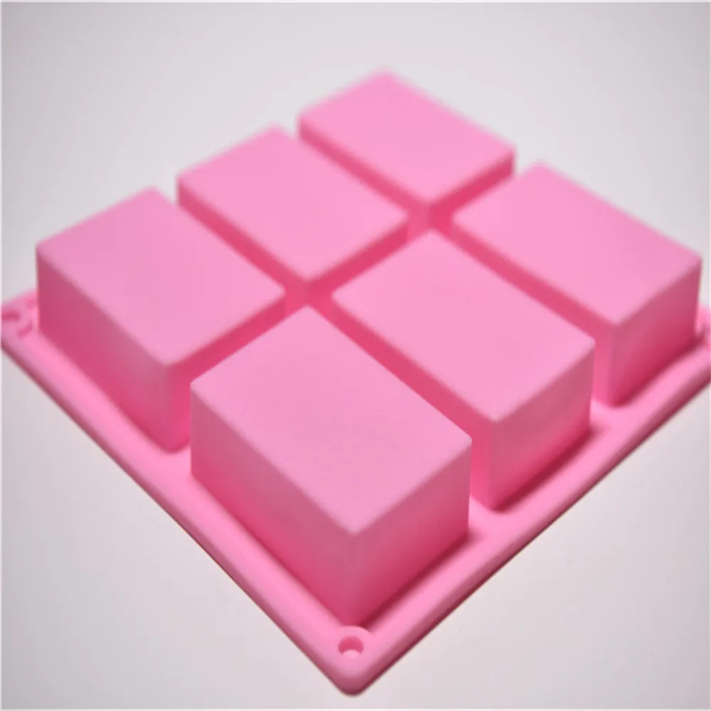 1PC 22.5-21.2.5CM 6 Cavity Plain Basic Rectangle Silicone Mould For Homemade Craft Soap Mold Cake Kitchen Hand Tools L*5 | Дом и сад