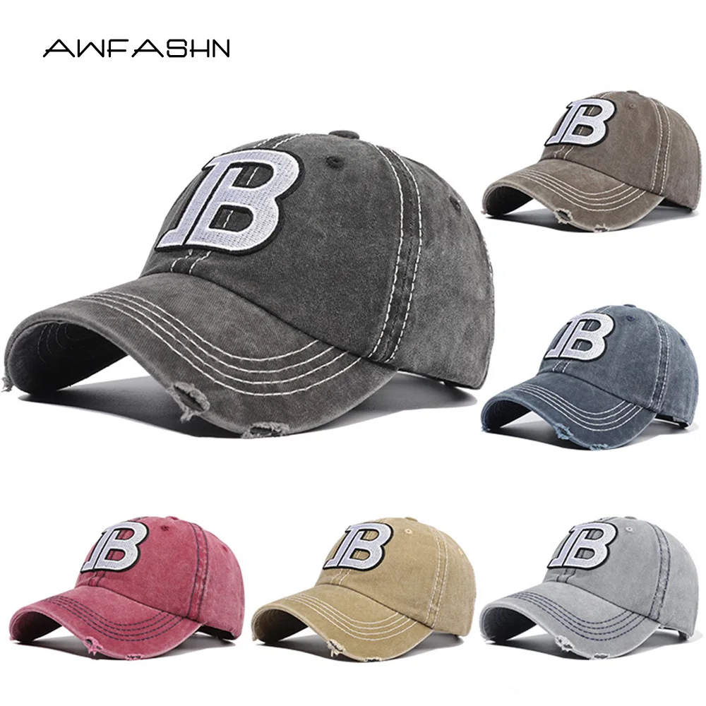 

2021 Spring/Summer Baseball Cap Men's Hat Women's Hat Washed Letter Embroidered Trucker DadHat Man Women Summer Hat Cap Male New