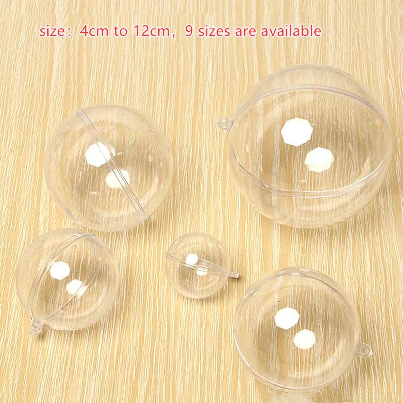 10 шт. большая рождественская елка открытые пластиковые прозрачные украшения шар