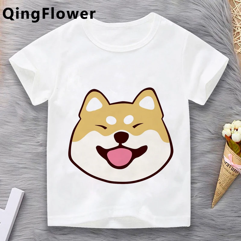 Футболка детская с принтом Сиба ину короткая одежда в эстетическом стиле