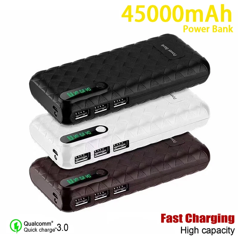 45000mAh Power Bank Portable Charger with LED Digital Display External Battery Flashlight For Xiaomi Samsung | Мобильные телефоны и