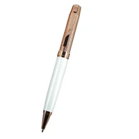new arrival ballpoint pen with hi tech engraving rose gold pattern office school stationery black ball pen for promotion gifts
