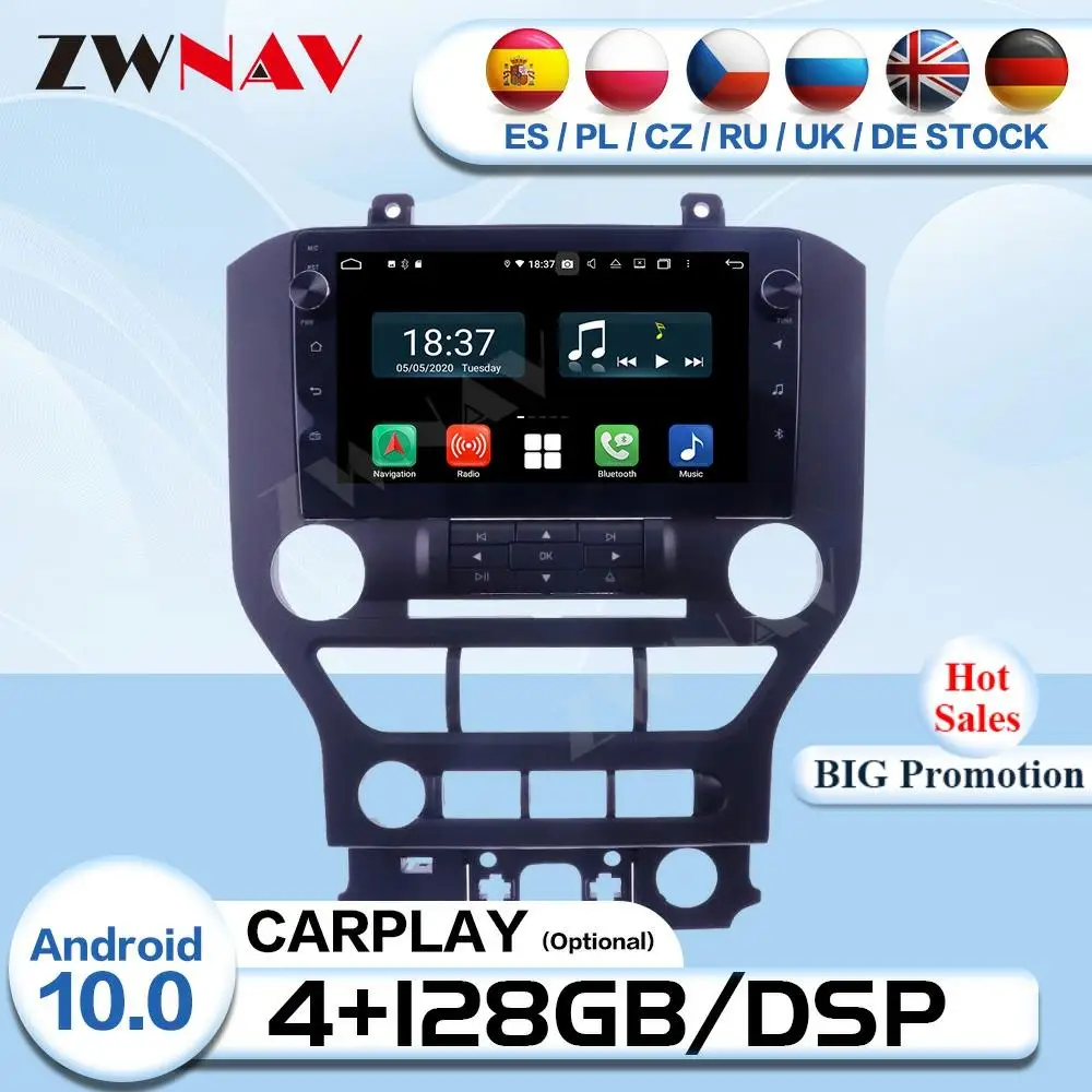 

Автомагнитола Carplay для Ford Mustang, стерео-система на Android 128, 10,0 ГГц, 2 Din, с GPS, видеоплеером, для Ford Mustang 2015, 2016, 2017, 2018