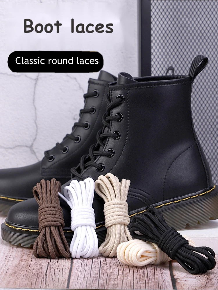 

2Pcs Round Shoelaces Polyester Solid Classic Martin Boot Shoelace Casual Sports Boots shoe Laces 90cm/120cm/150cm 21 Colors
