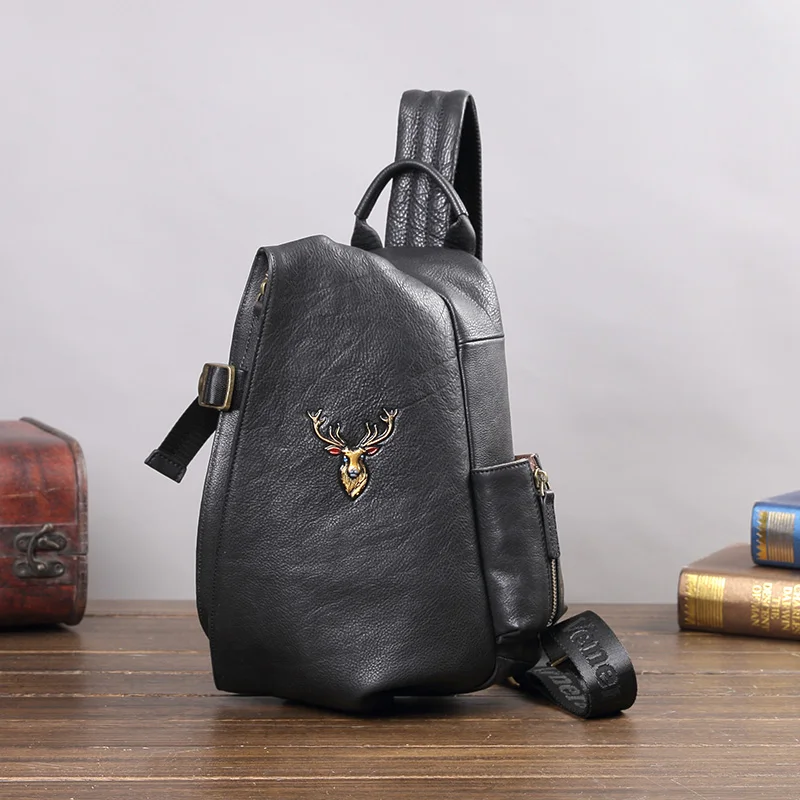 Винтажная Подлинная Мужская нагрудная сумка Leatehr мессенджер модная повседневная