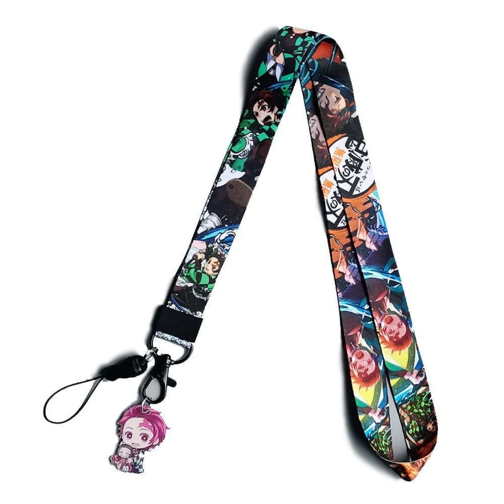 demon slayer keychain anime trinkets kimetsu no yaiba accessories phone chain work id card bag lanyard women jewelry men gift free global shipping