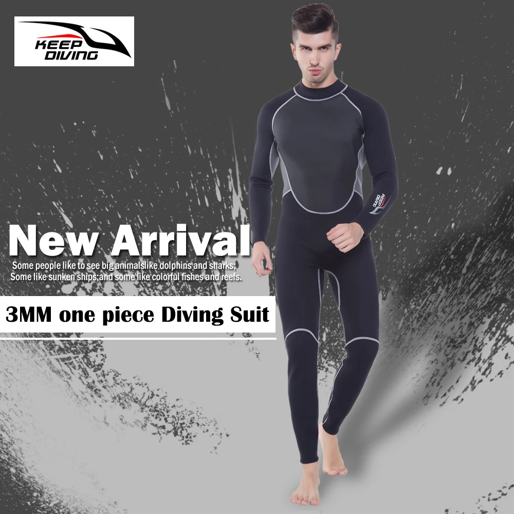 

KEEP DIVING 3MM Neoprene Wetsuit One-Piece and Close Body Diving Suit for Men Scuba Dive Surfing Snorkeling Spearfishing