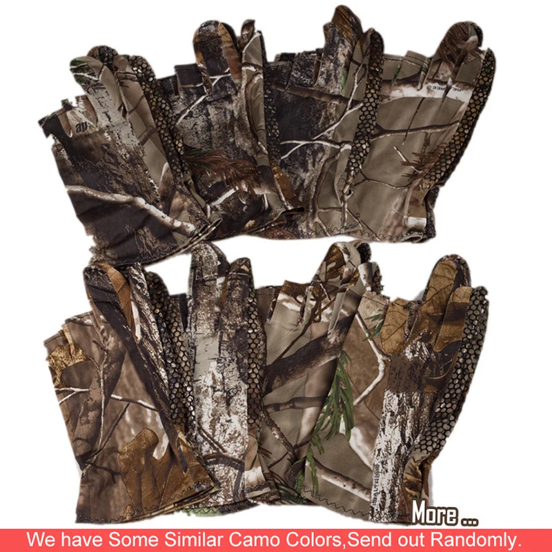 2017 Кома 3 Половина Finger Камуфляж перчатки рыбалка С антискользящим покрытием
