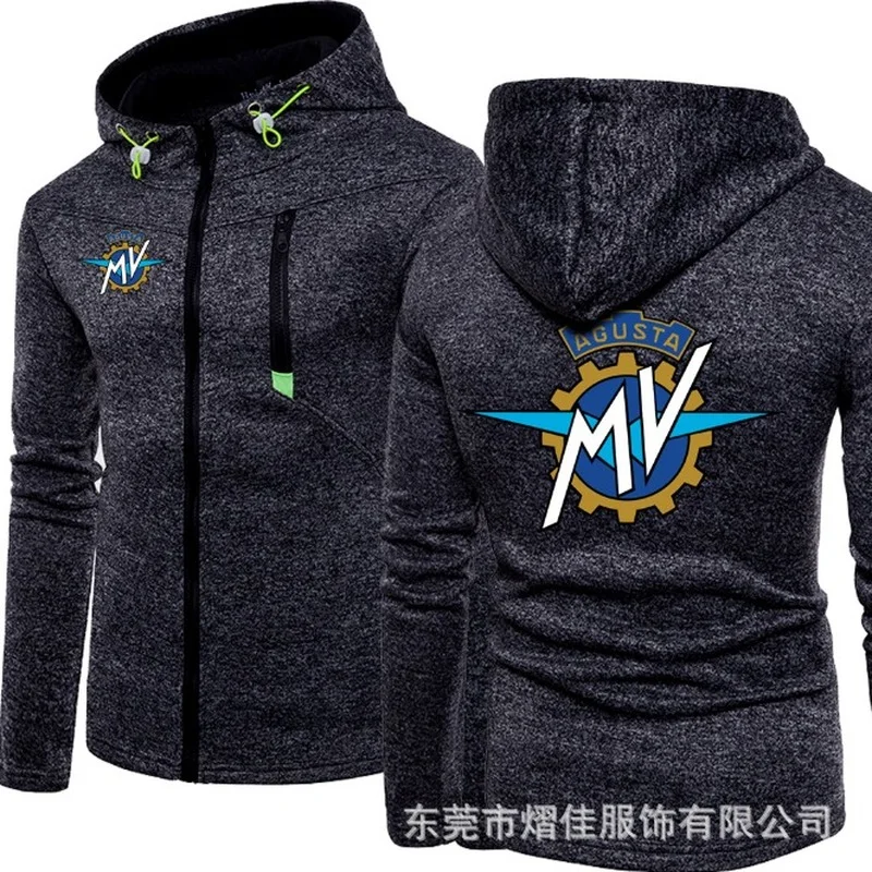 

2021 Модные мужские зимние осенние мужские мотоциклетные толстовки MV, хлопковые повседневные мужские пальто с капюшоном на молнии