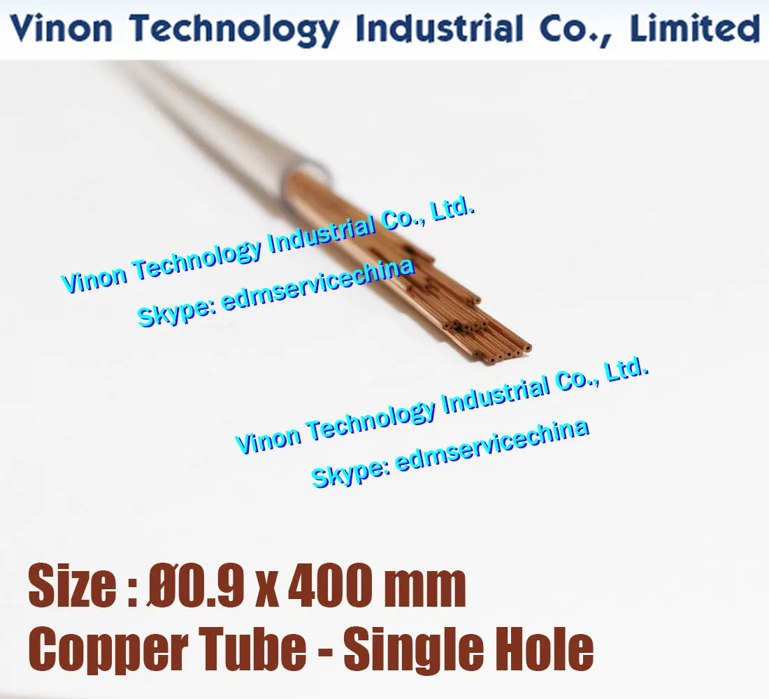 

(100PCS/LOT) 0.9x400MM EDM Copper Tube Single Hole, Copper EDM Tubing Electrode Tube Single Channel, Diameter 0.9mm, 400mm Long