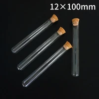 24pcslot 12x100mm glass test tube with cork stoppers round bottom for school lab experiment