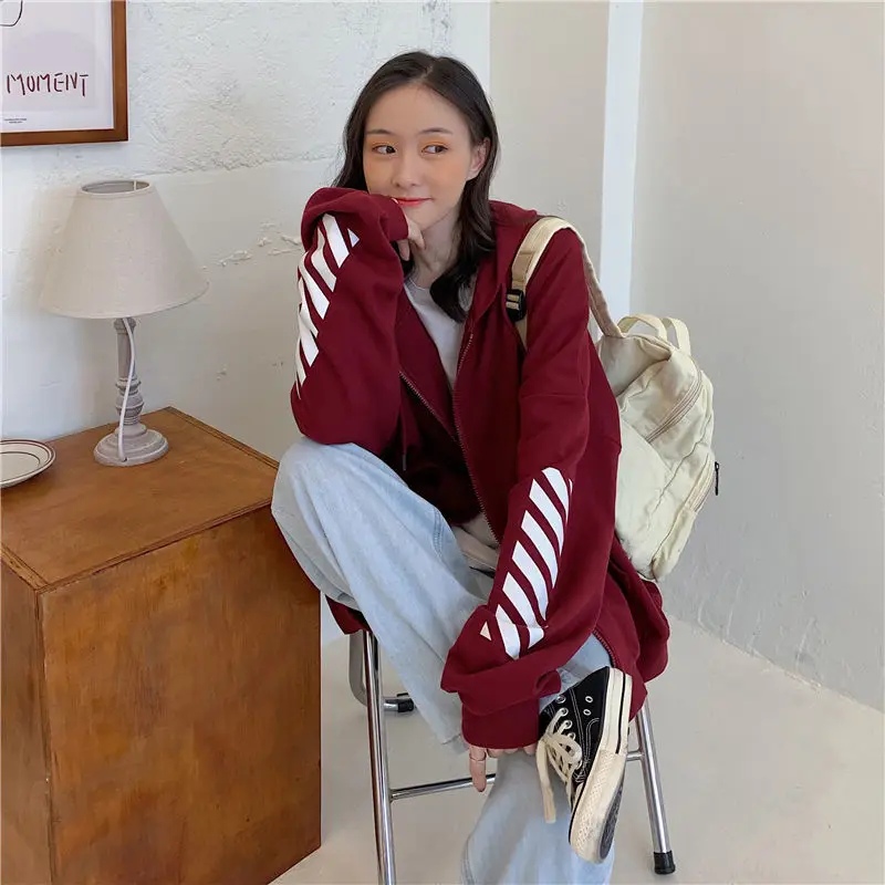 

SpringandsummerThinsectionSweaterFemaletideinsHoodedstudentLargesizeLooseKoreanversionAll-matchcecSuperfirecoatFemalezipper