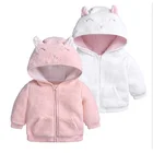 Зимняя куртка для маленьких девочек, флисовый комбинезон с кроличьими ушками и капюшоном, верхняя одежда, Комбинезоны на молнии для новорожденных мальчиков, теплые ткани