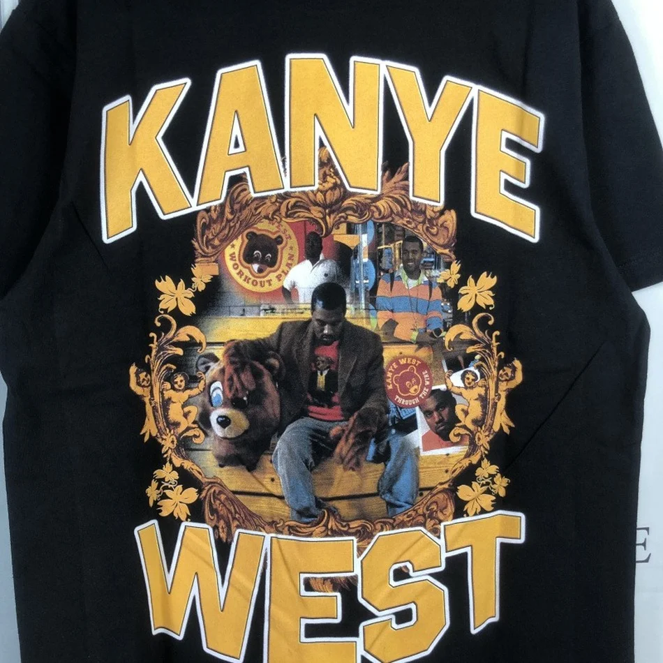 

College Kanye West Dropout T shirt Men Women Digital Printing Washed Top Tees T-shirts mens clothing