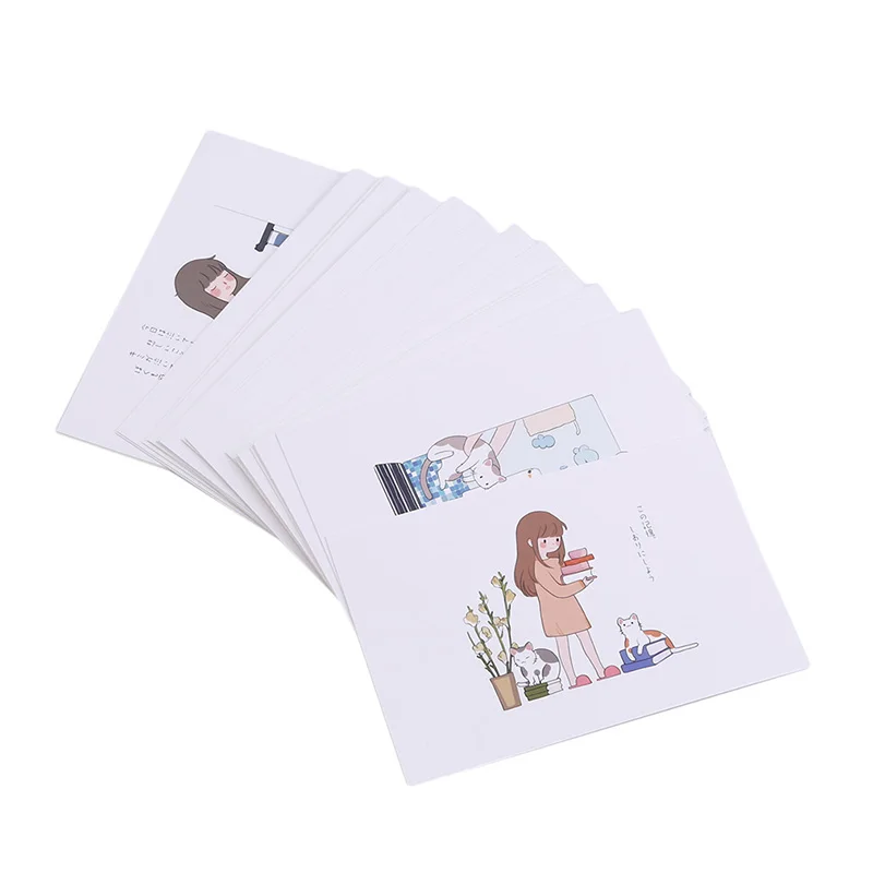 Бумажный Подарочный конверт для открытки с красивыми кошками и девочками из