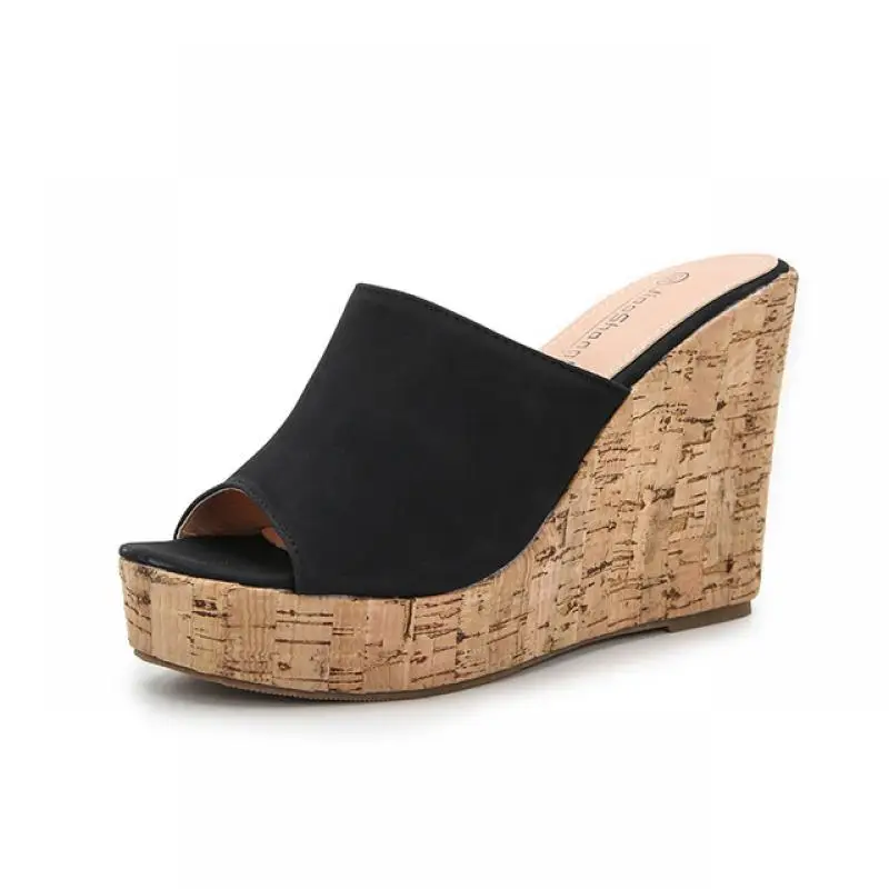 

2021 11cm Super High Heels Sandals Women Sexy Peep Toe Platform Slippers Gladiator Sandalias Mujer Summer Wedges Women