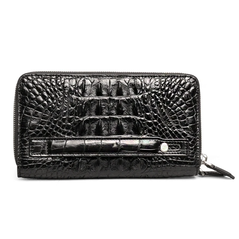 Мужской длинный клатч из натуральной кожи с отделением для карт|Мужские