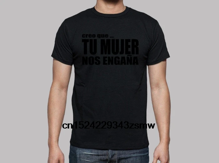 100% хлопок o образным вырезом пользовательские мужские футболки с принтом Футболка Я думаю что ваша жена...