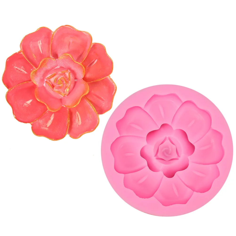 

Peony Flower Fondant Silicone Molds for Sugarcraft Cake Decoration Cupcake Topper Jewelry Resin Casting Soap Making