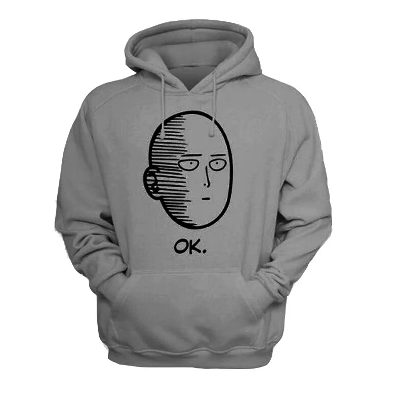 Style 1 Light Grey One Punch Man, мужские и женские толстовки, аниме ONE, толстовки Oppai ONE PUNCH-MAN, флисовая куртка, Harajuku, толстовки - Цвет: Style 1 Light Grey