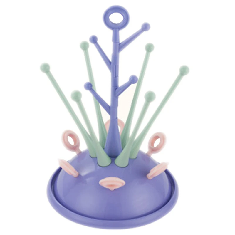 

Baby Bottle Drying Rack Pacifier Nipple Drier Cute Tree Shape Cups Holders Infant Feeding Bottle Shelf Detachable Easy Clean