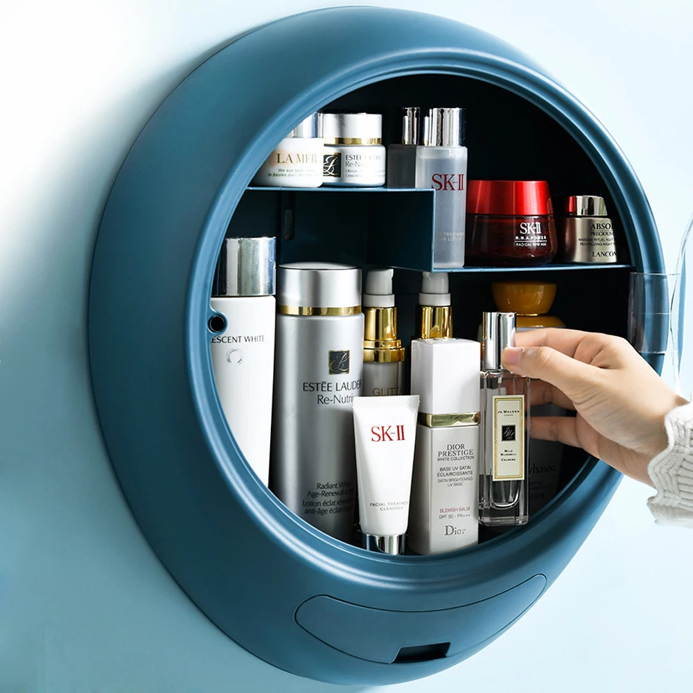 Отверстие без настенный макияж организатор ящик Косметика ювелирные изделия Лак