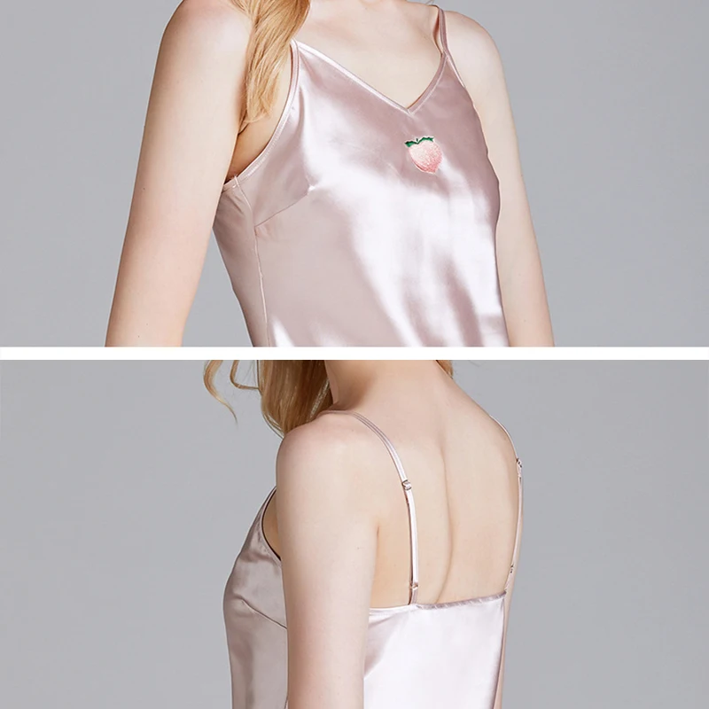 Женская пижама ночная сорочка из шелкового атласа рубашка ночное белье женская