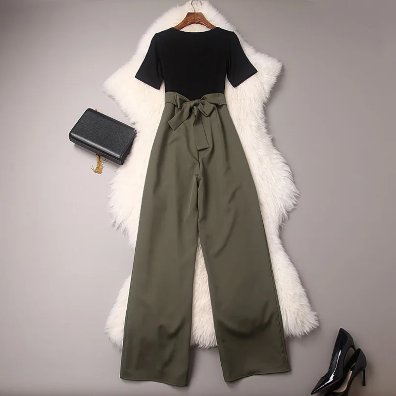 Летний офисный женский свободный комбинезон новый сексуальный с v-образным