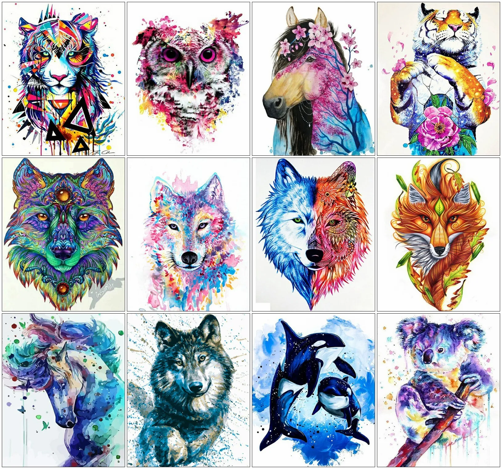 

AZQSD Painting By Numbers Tiger Oil Painting Paint By Numbers For Adults Animal Hand Paint Kit Canvas Home Decor Gift Diy