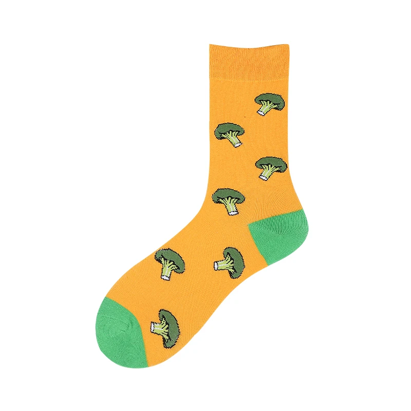 Мужские и женские хлопчатобумажные носки с фруктами банан брокколи кивифрукт