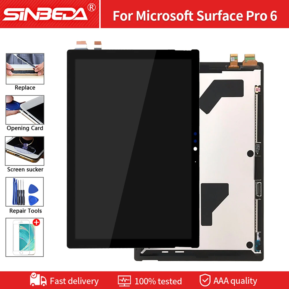 

12,3 "100% оригинал для Microsoft Surface Pro 6 1807 LCD сенсорный экран дигитайзер дисплей сборка для Pro6 LCD Замена