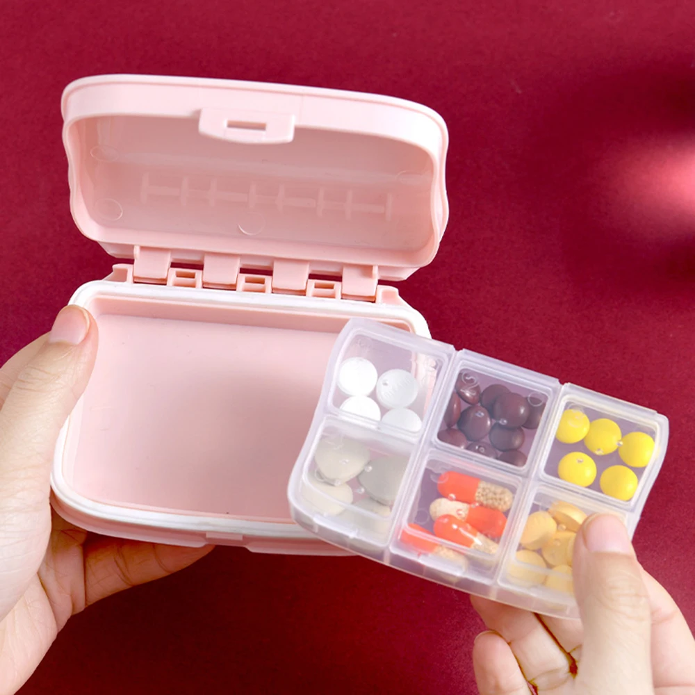 Дорожная коробка для лекарств удобный органайзер таблеток 6 отделений таблетки